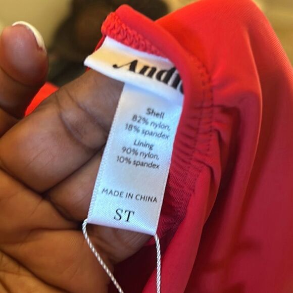 Andie LT Bali Womens Small Tall ST Swimsuit Red One Piece Criss Cross NWT - Picture 10 of 10